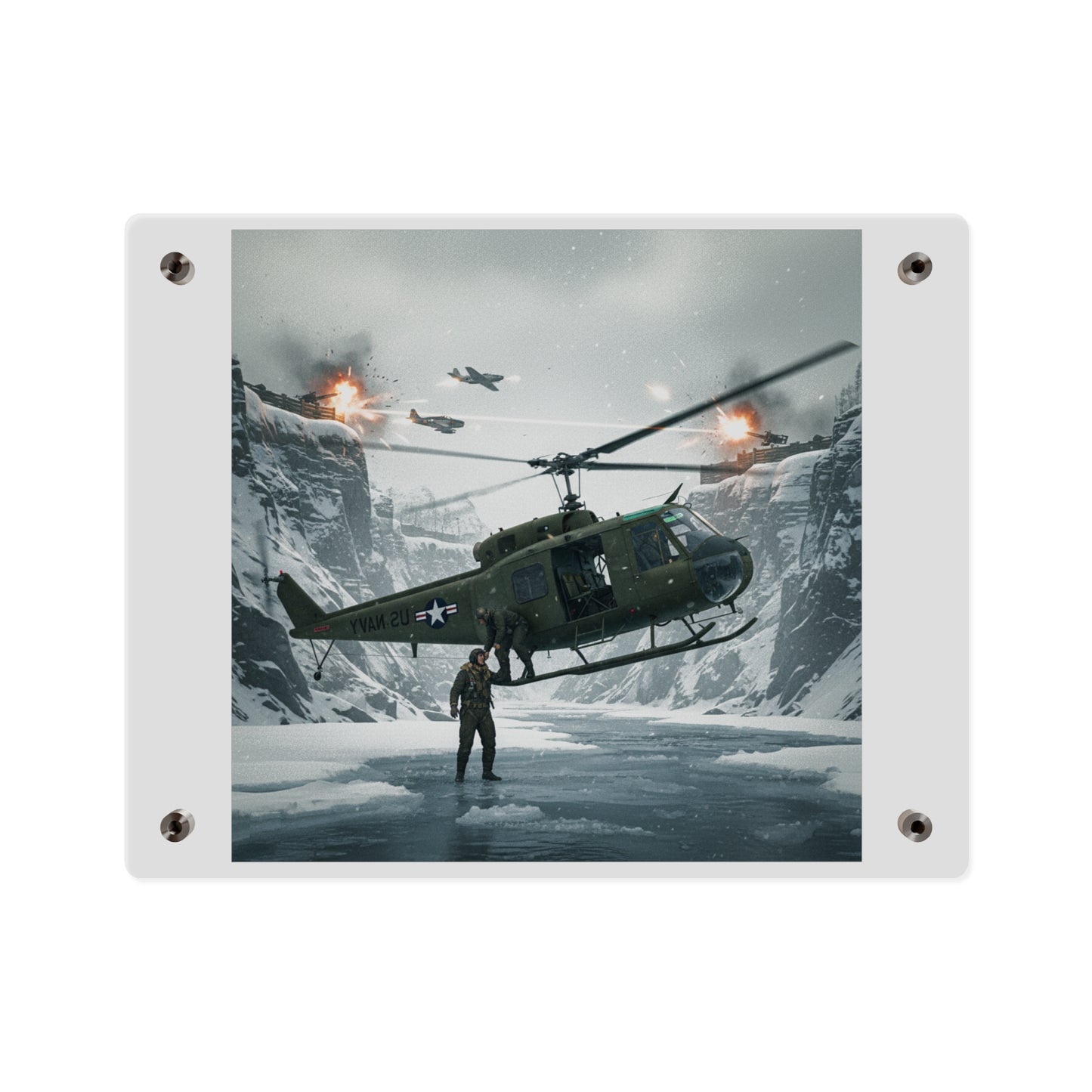 Acrylic Wall Art Panel - Rescue Mission from Majon-ni and Samdong-ni attack - Korean War