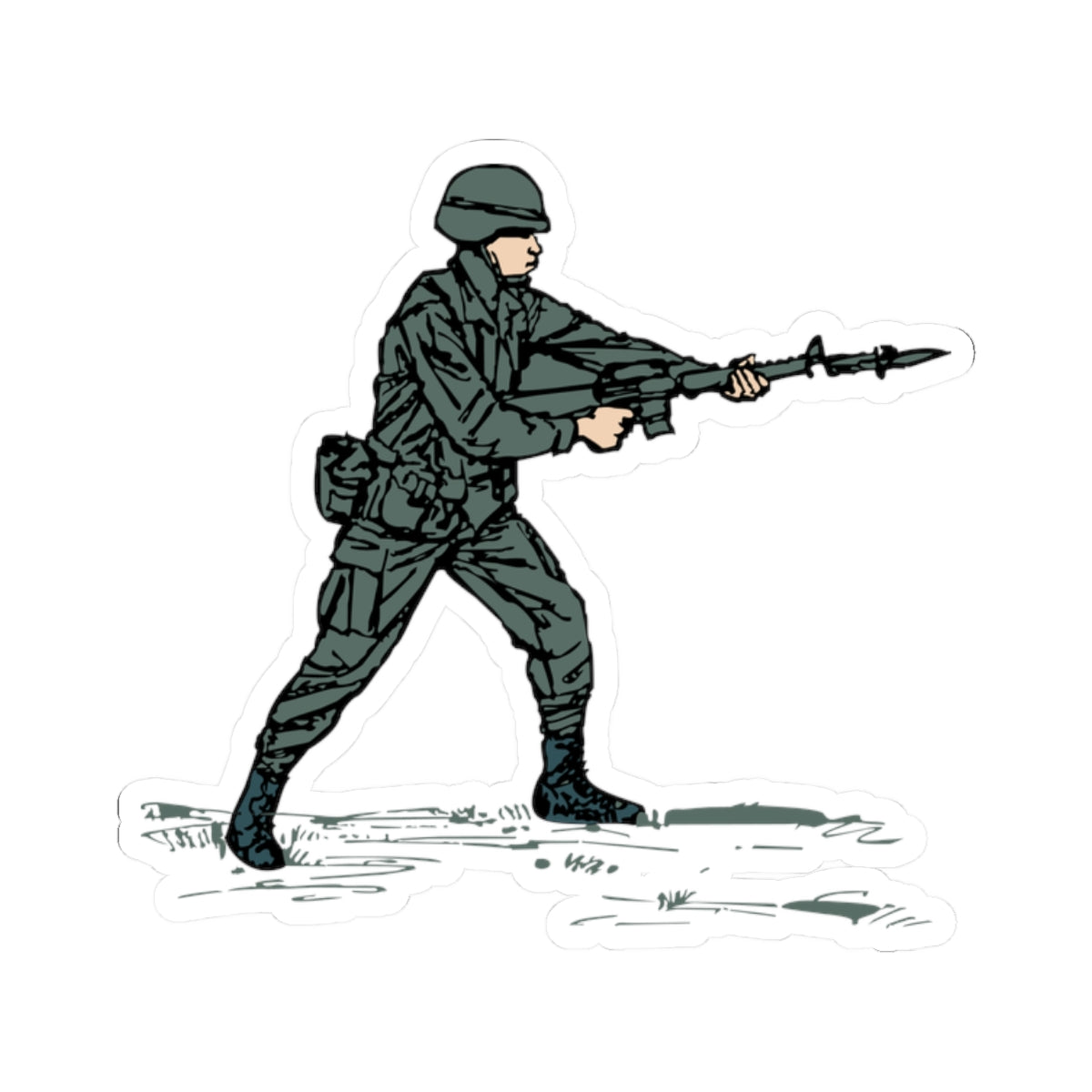 Kiss-Cut Stickers - Bayonet Training-Modified Thrust X 300
