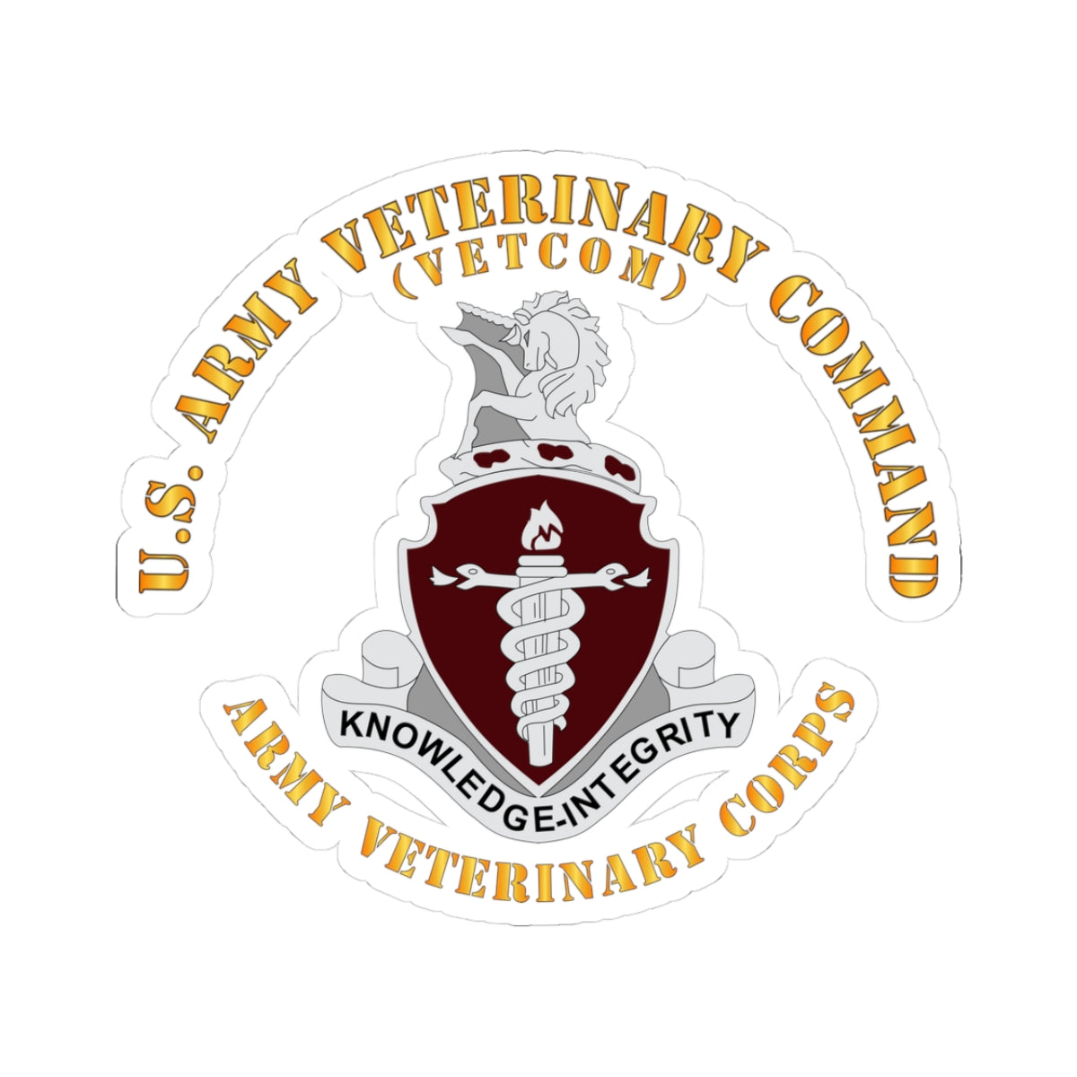 Kiss-Cut Stickers - US Veterinary Command - VETCOM - Veterinary Corps