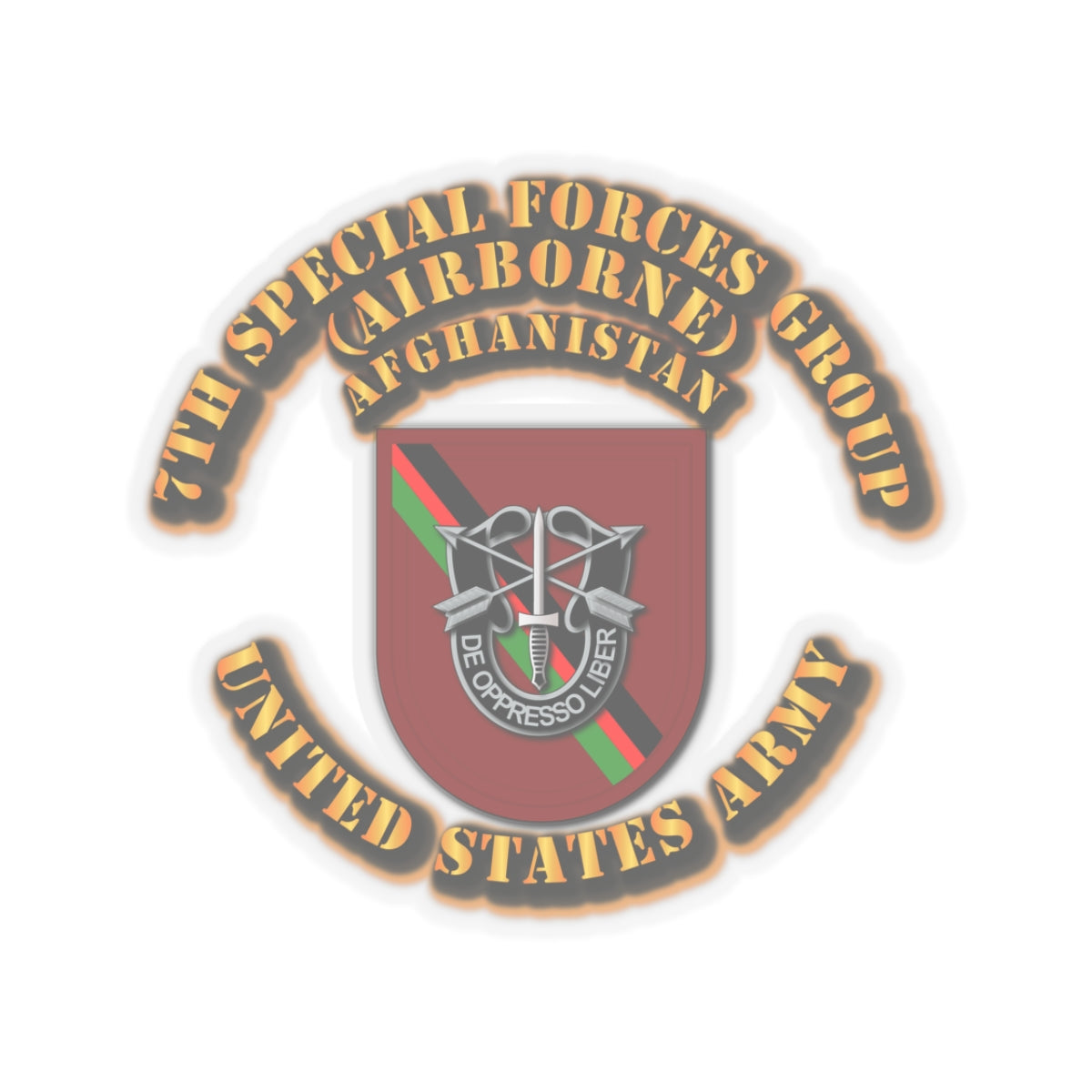 Kiss-Cut Stickers - SOF - 7th SFG - Flash - w AFG Band