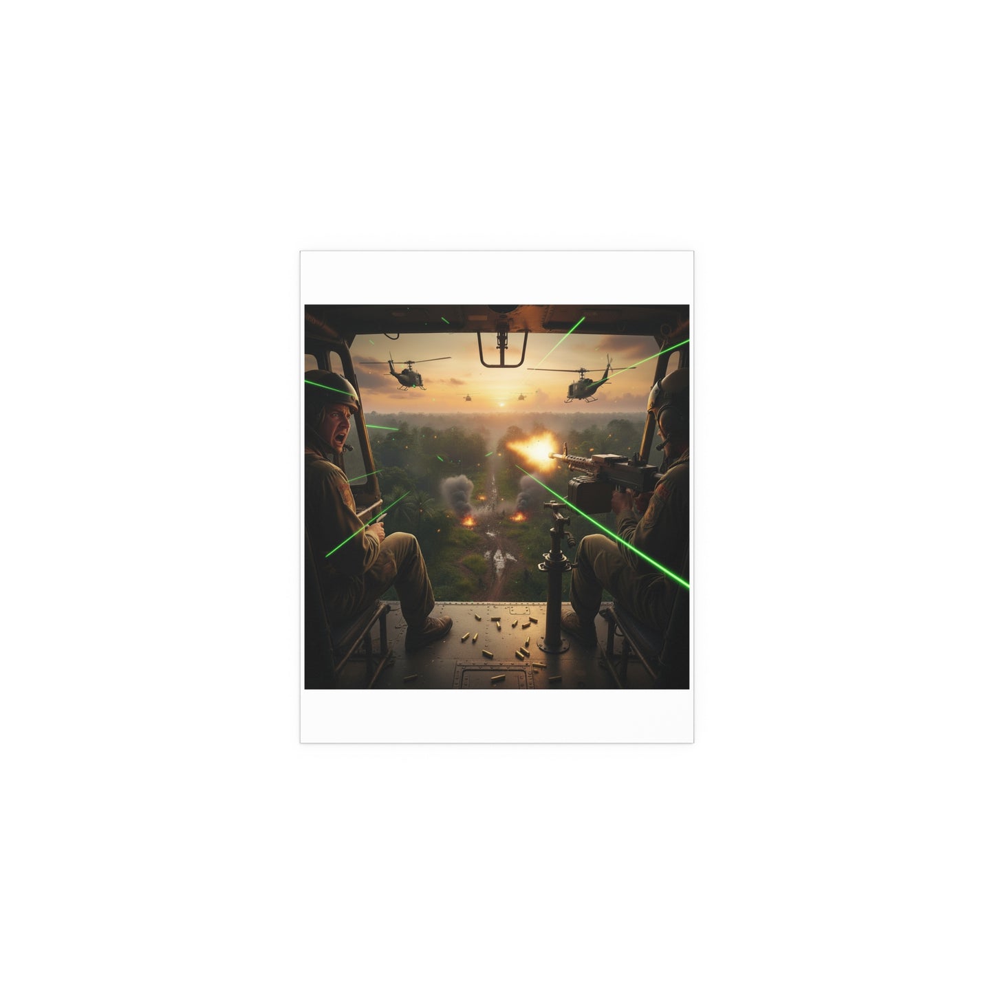 Indoor and Outdoor Silk Posters - VIetnam Hot LZ from Side Door