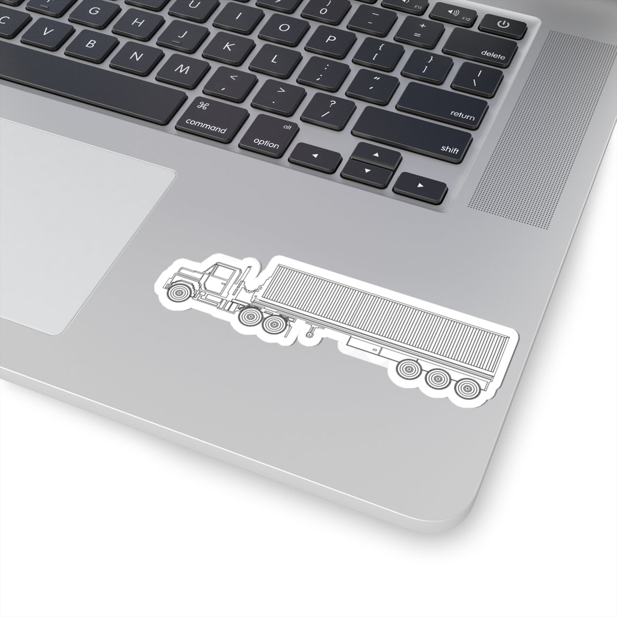 Kiss-Cut Stickers - Vehicle - M915 Tractor with M872 - 40 Ft Container - Side - LA X 300