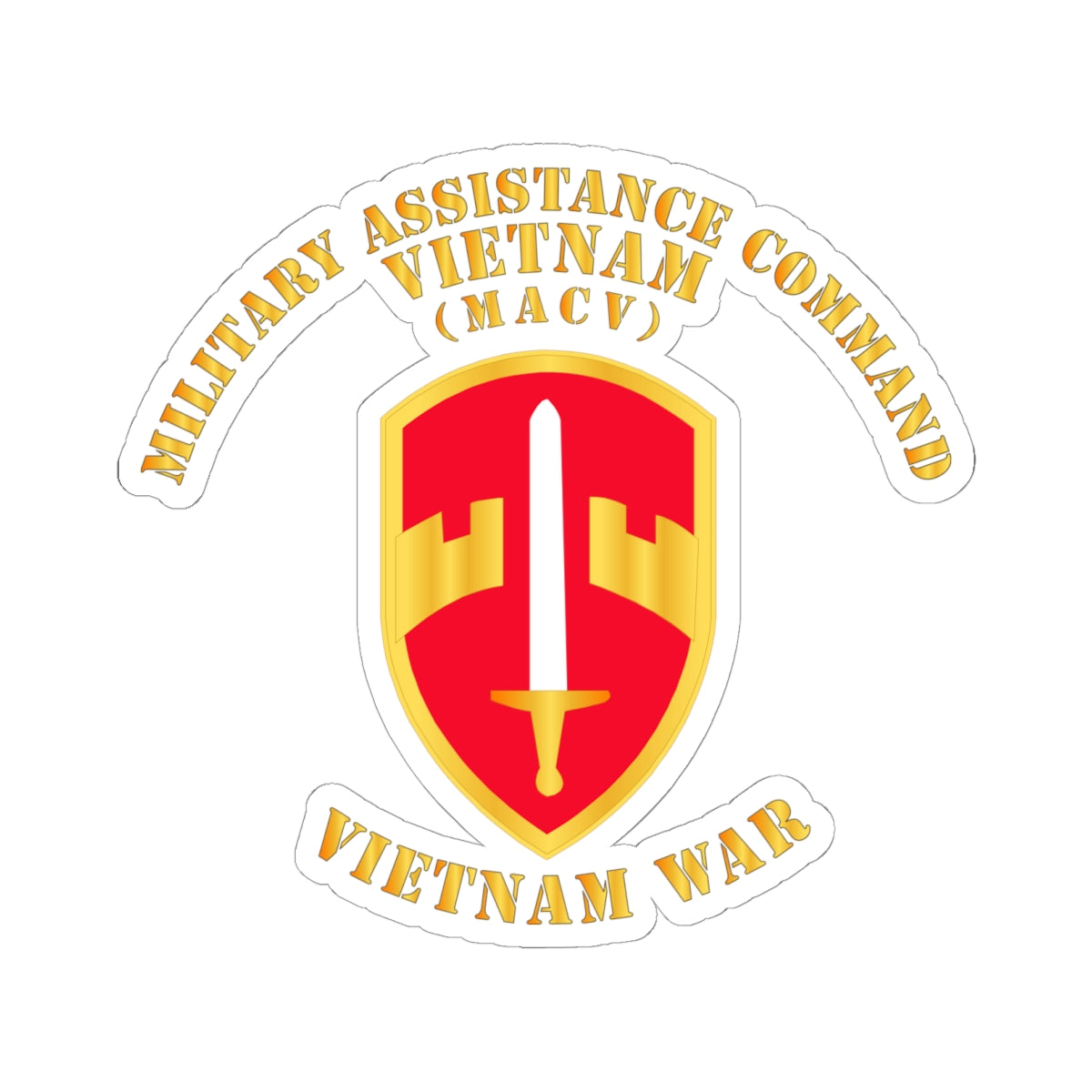 Kiss-Cut Stickers - Military Assistance Cmd Vietnam - MACV - Vietnam War