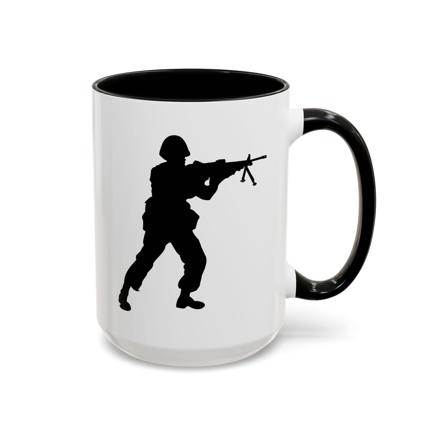 Accent Coffee Mug (11oz & 15oz) - Army - Soldier - MG Assault - Silhouette X 300