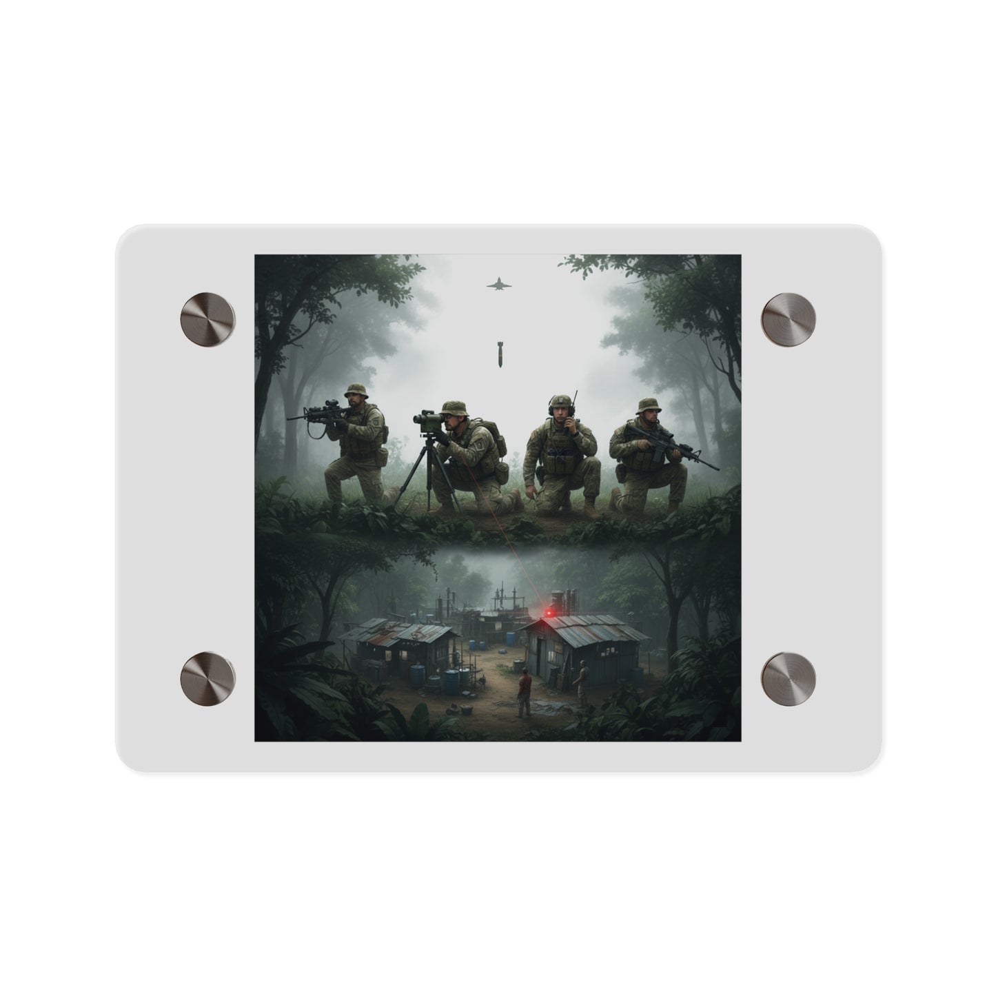 Acrylic Wall Art Panel - Jungle Drug Lab Destruction wo Explosions