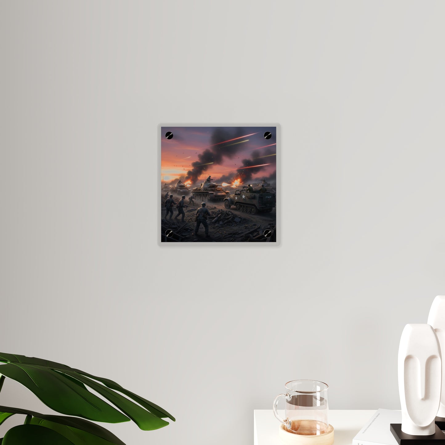 Acrylic Wall Art Panel - M3A1 Half-track 9th Armor Division vs German Armor