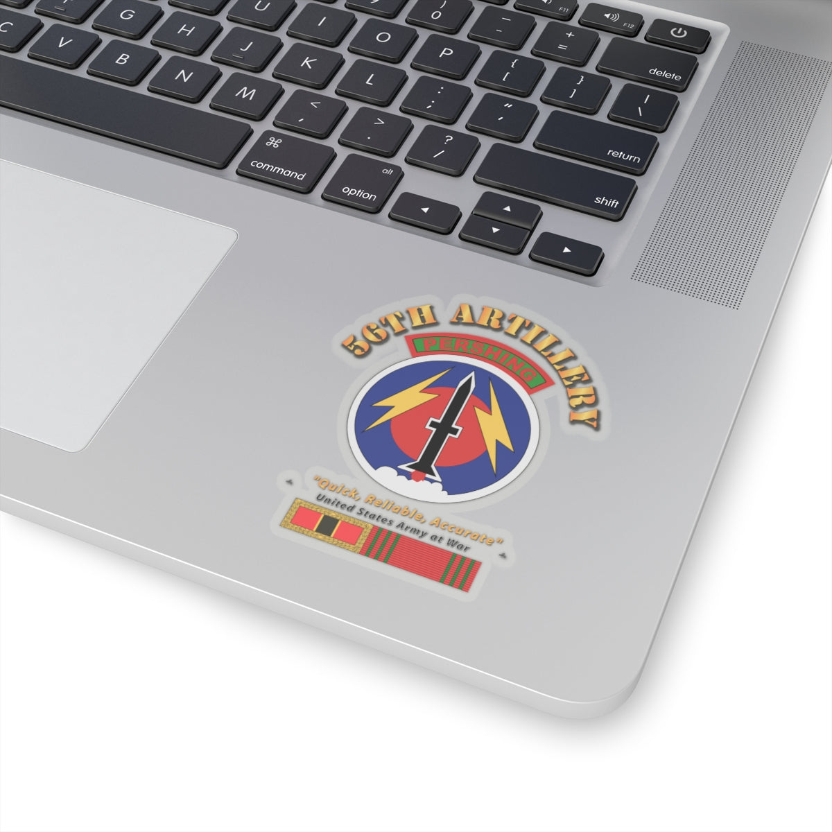 Kiss-Cut Stickers - 56th Artillery - Pershing w Svc Medals