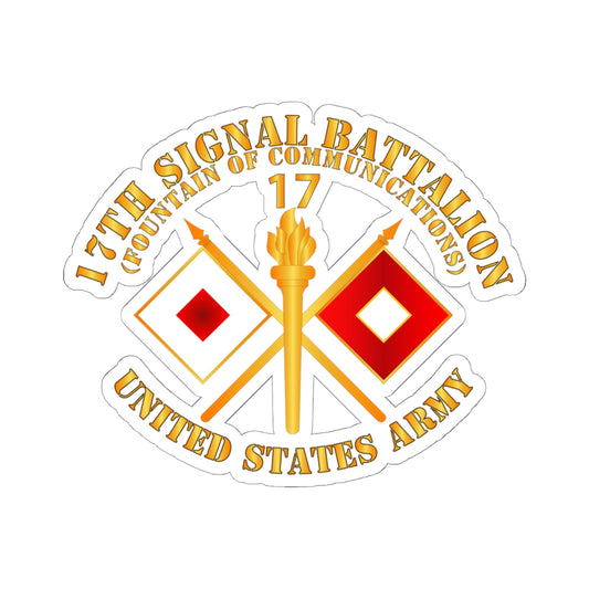 Kiss-Cut Stickers - 17th Signal Battalion w Unit Number - Branch - USA