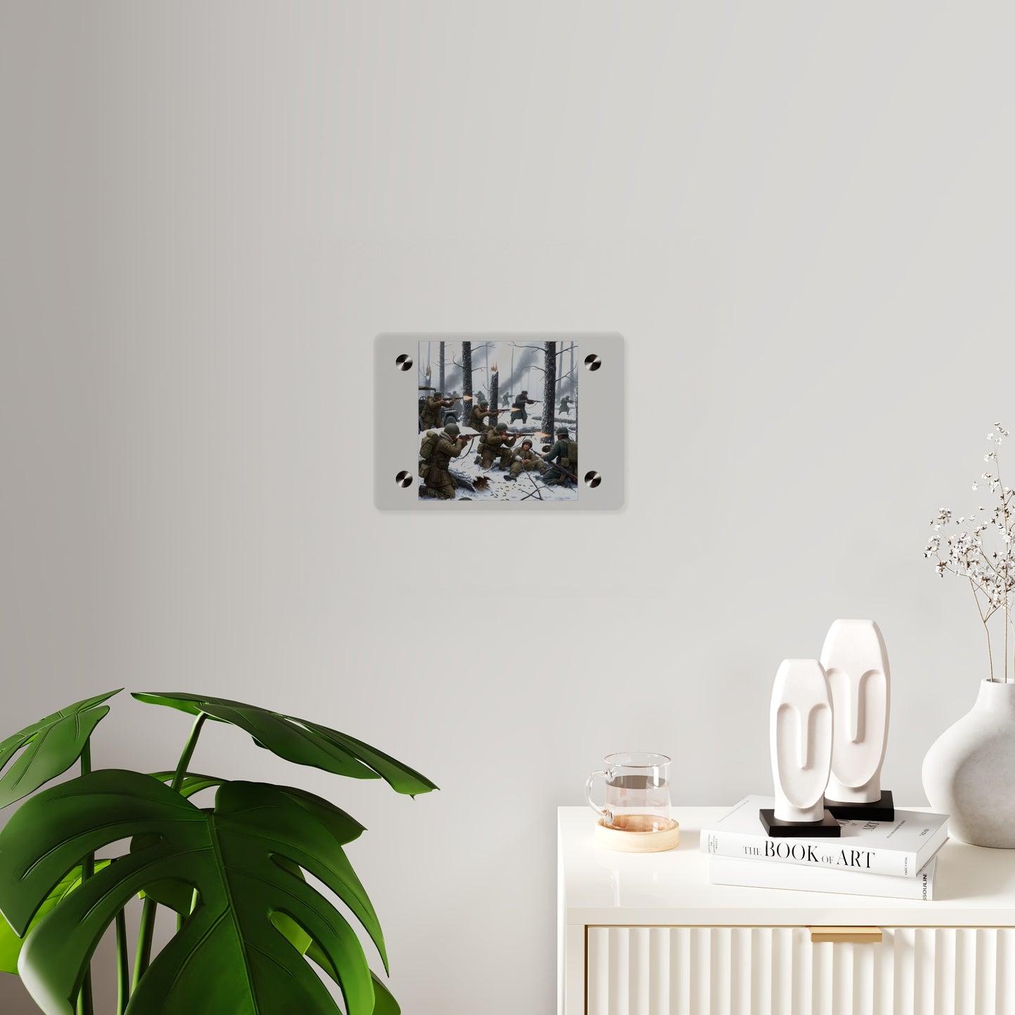 Acrylic Wall Art Panel - 101st Airborne Division fighting the German Army at the Battle of Bastogne