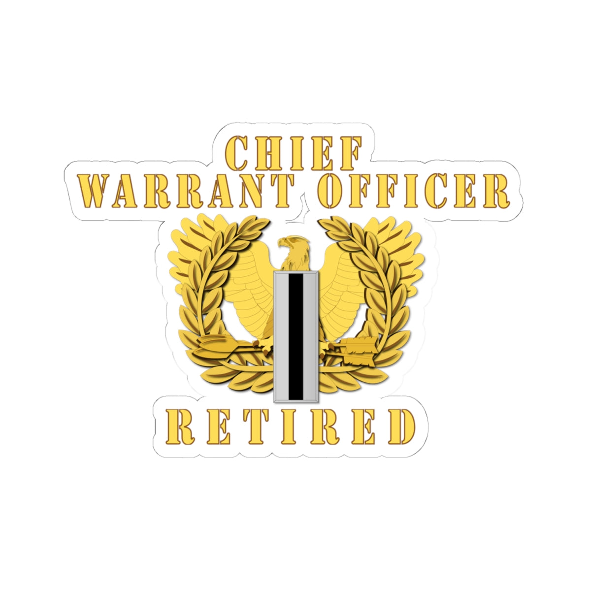 Kiss-Cut Stickers - Chief Warrant Officer 5 - CW5 - Retired