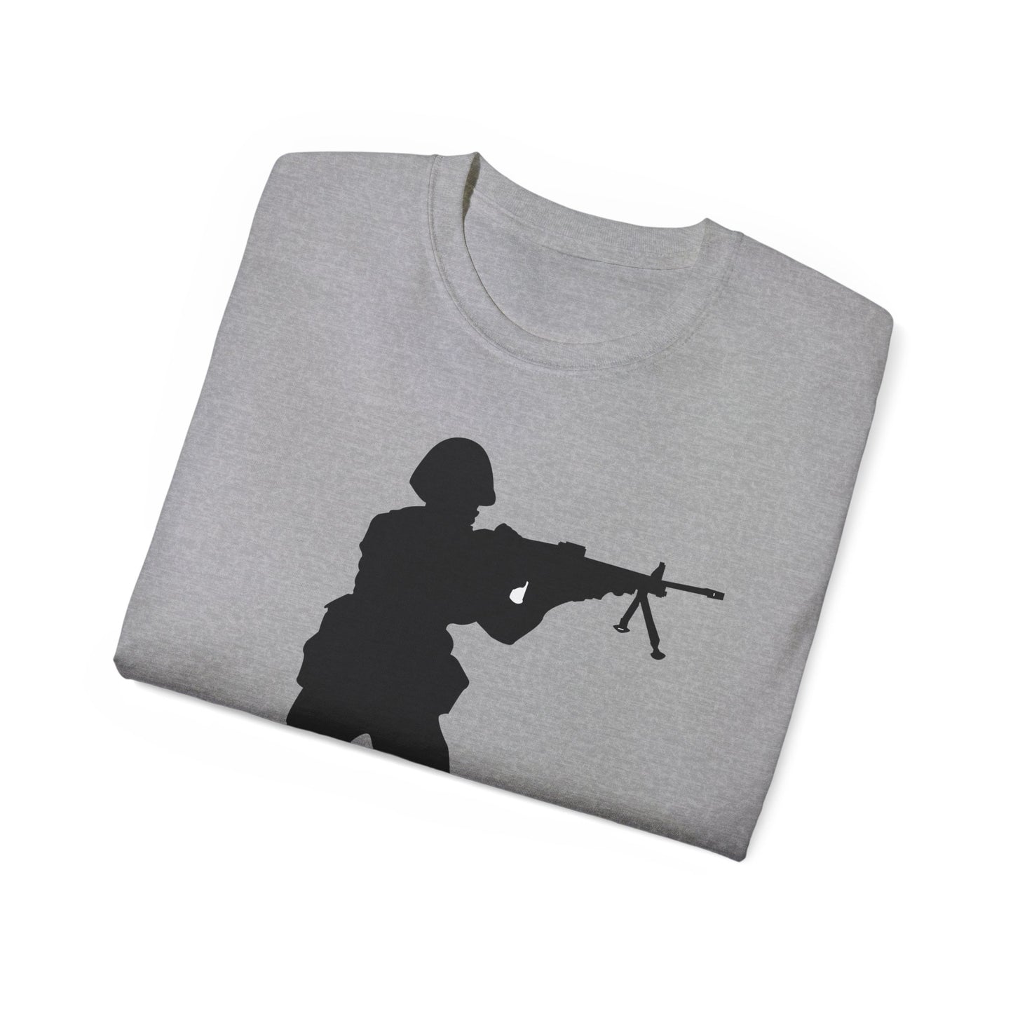 Unisex Ultra Cotton Tee - Army - Soldier - MG Assault - Silhouette X 300