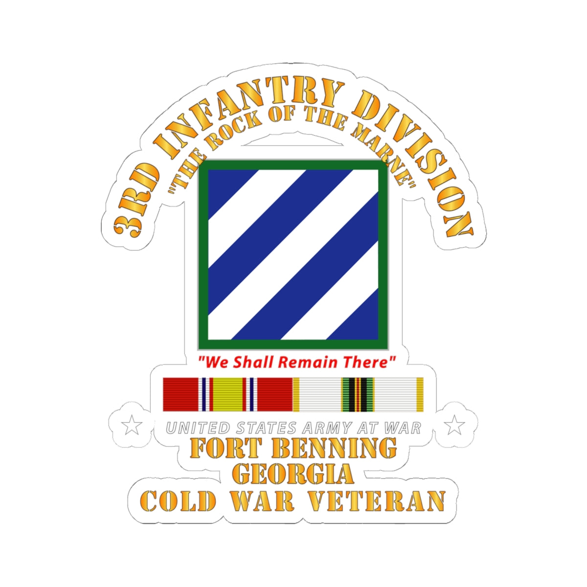 Kiss-Cut Stickers - 3rd ID - Fort Benning GA w Cold War SVC