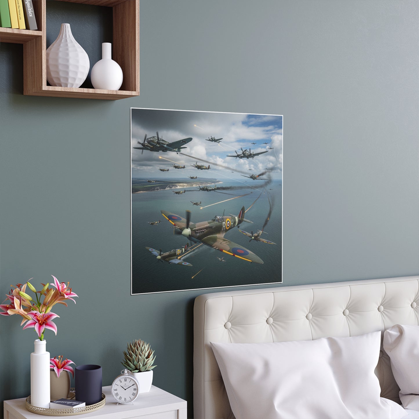 Indoor and Outdoor Silk Posters - British and German aircraft during the Battle of Britain