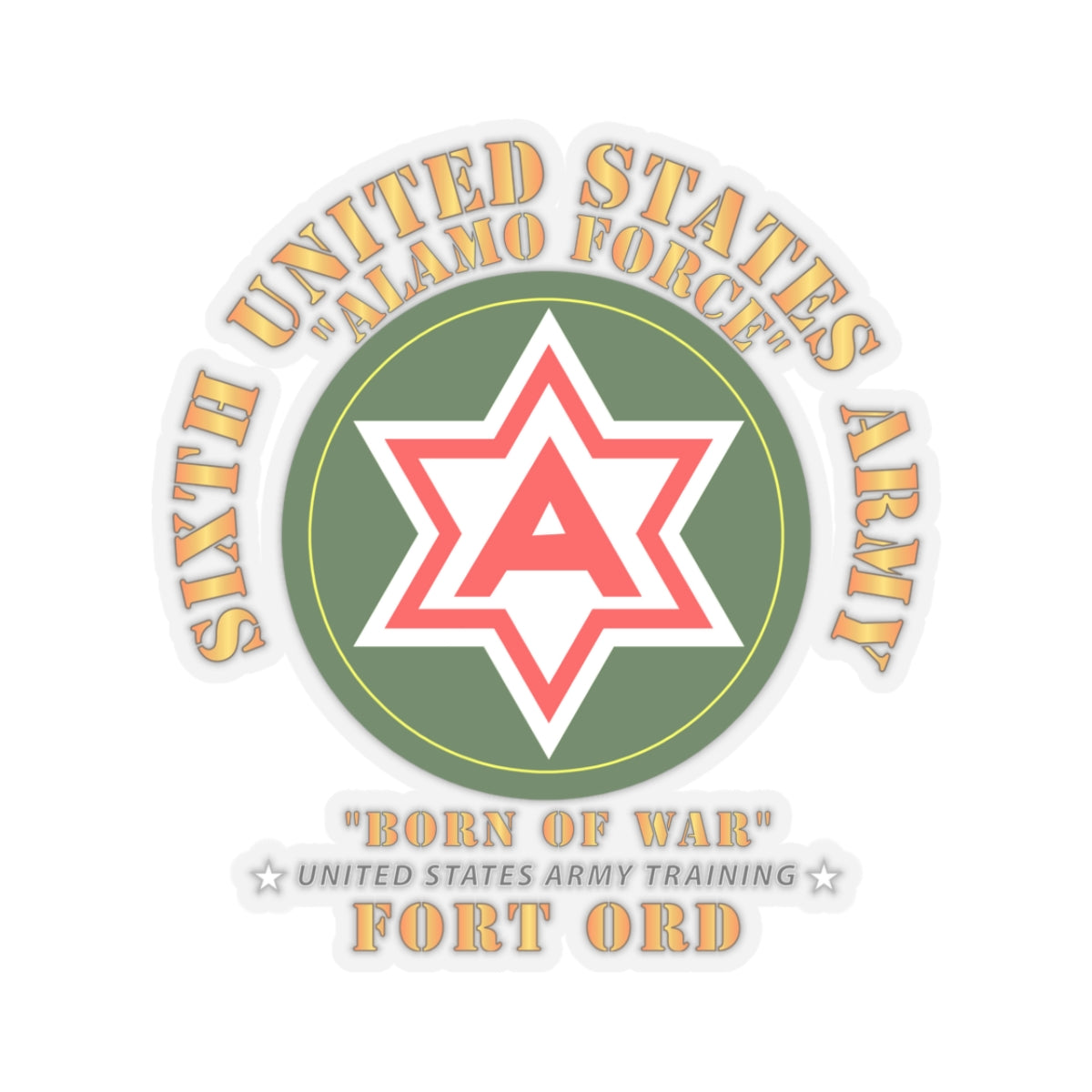 Kiss-Cut Stickers - 6th United States Army - Fort Ord