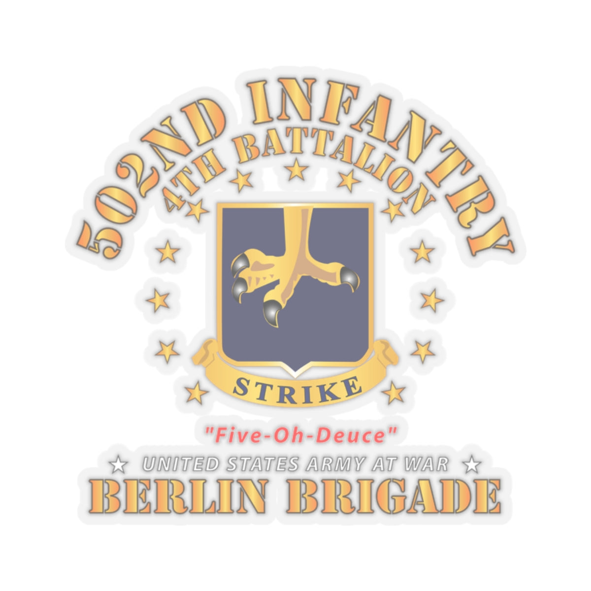 Kiss-Cut Stickers - 4th Battalion 502nd Infantry - Berlin Brigade X 300