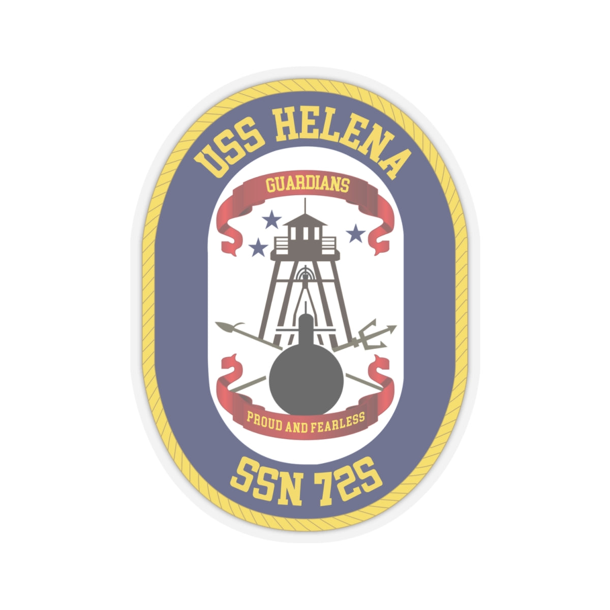 Kiss-Cut Stickers - Navy - USS Helena (SSBN 725) wo Txt