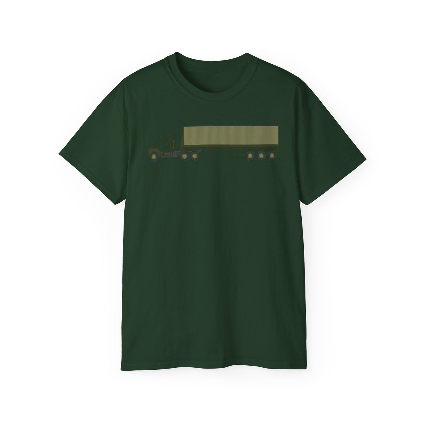 Unisex Ultra Cotton Tee - Vehicle - M915 Tractor with M872 - 40 Ft Container - Side X 300