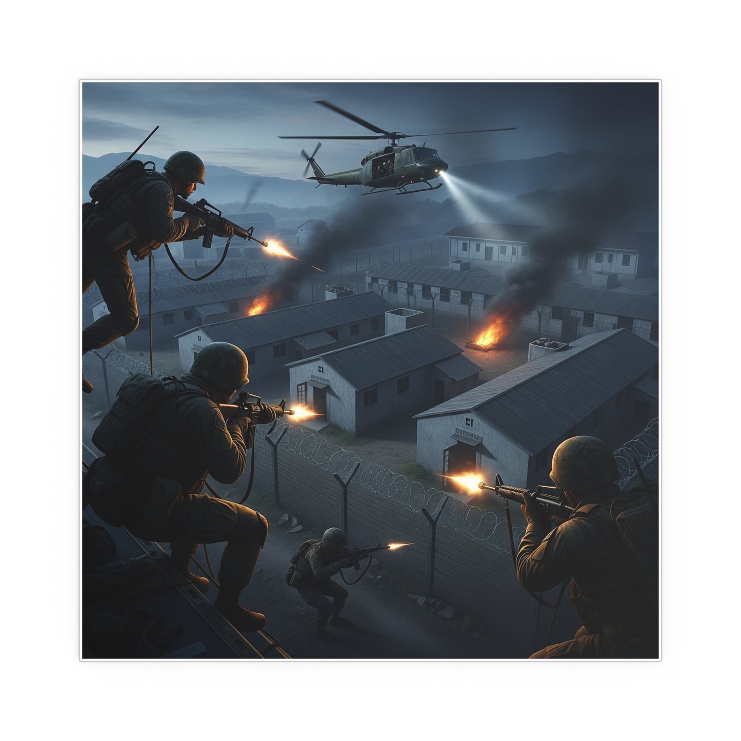 Indoor and Outdoor Silk Posters - Son Tay Rescue during the Vietnam War