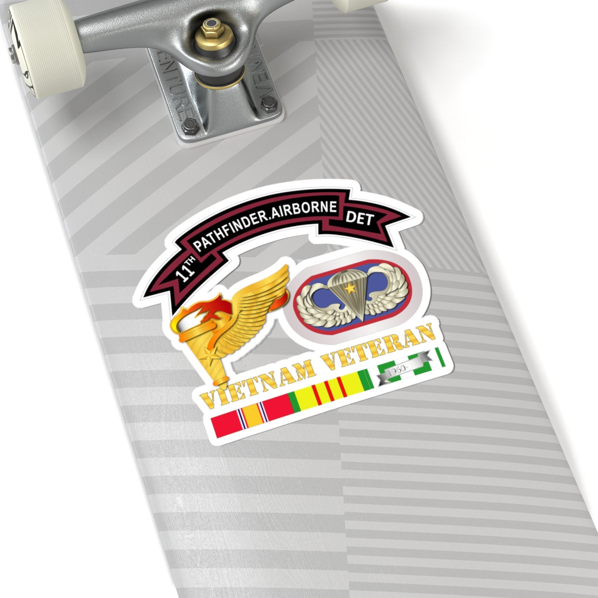 Kiss-Cut Stickers - 11th Pathfinder Det - VN Vet w Abn Badge Cbt Star PathFinder