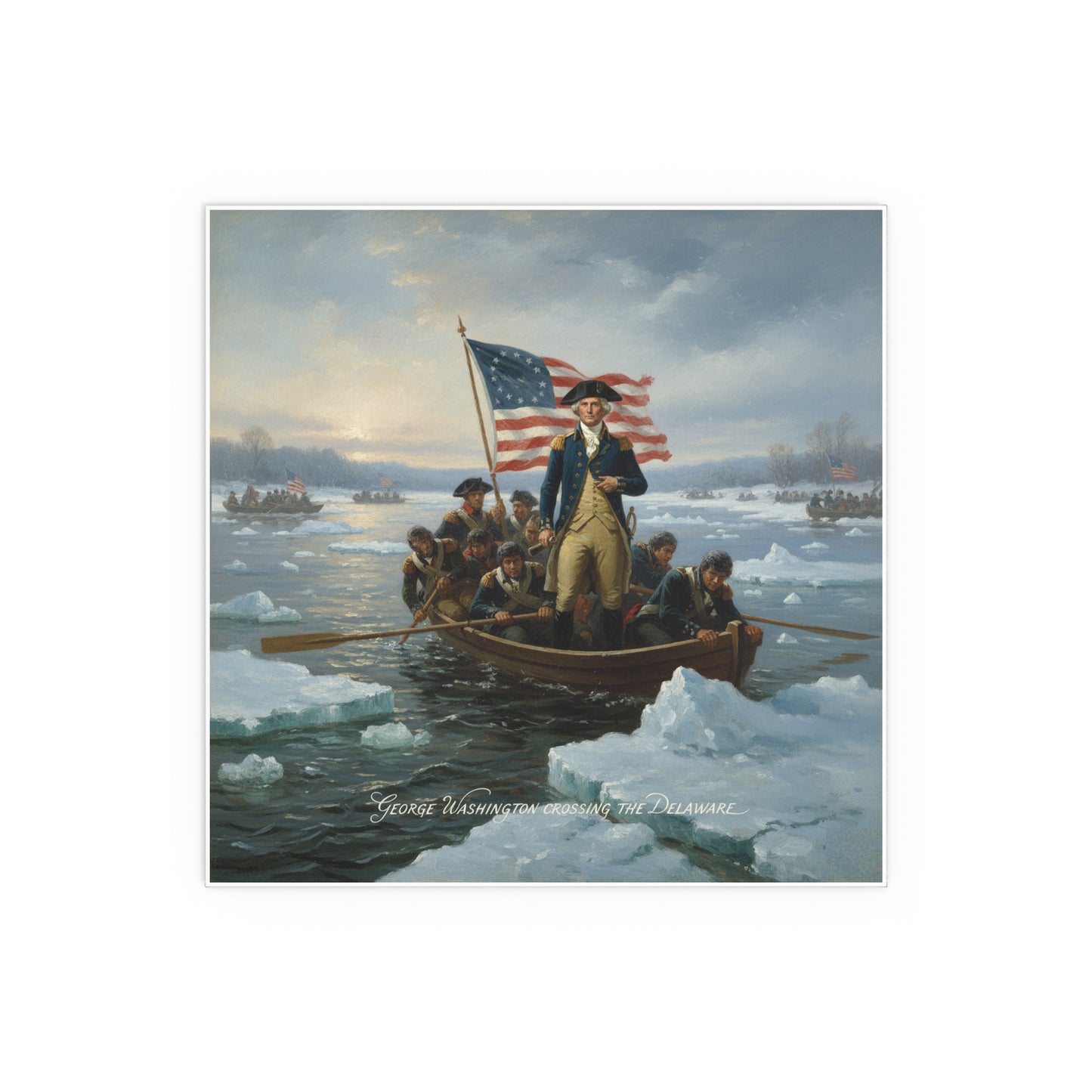 Indoor and Outdoor Silk Posters - Washington Crossing the Delaware duing the Revolutionary War