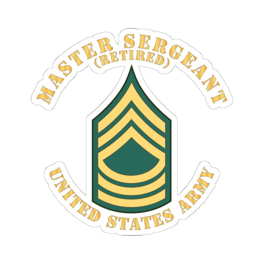 Kiss-Cut Stickers - Enlisted - MSG - Master Sergeant - Std - Retired