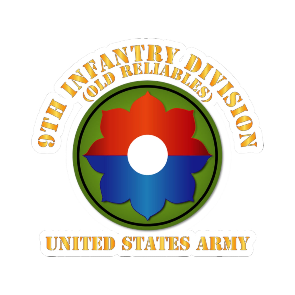 Kiss-Cut Stickers - 9th Infantry Div - US Army - Old Reliables