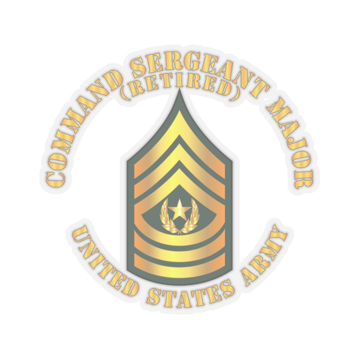 Kiss-Cut Stickers - Command Sergeant Major - CSM - Retired
