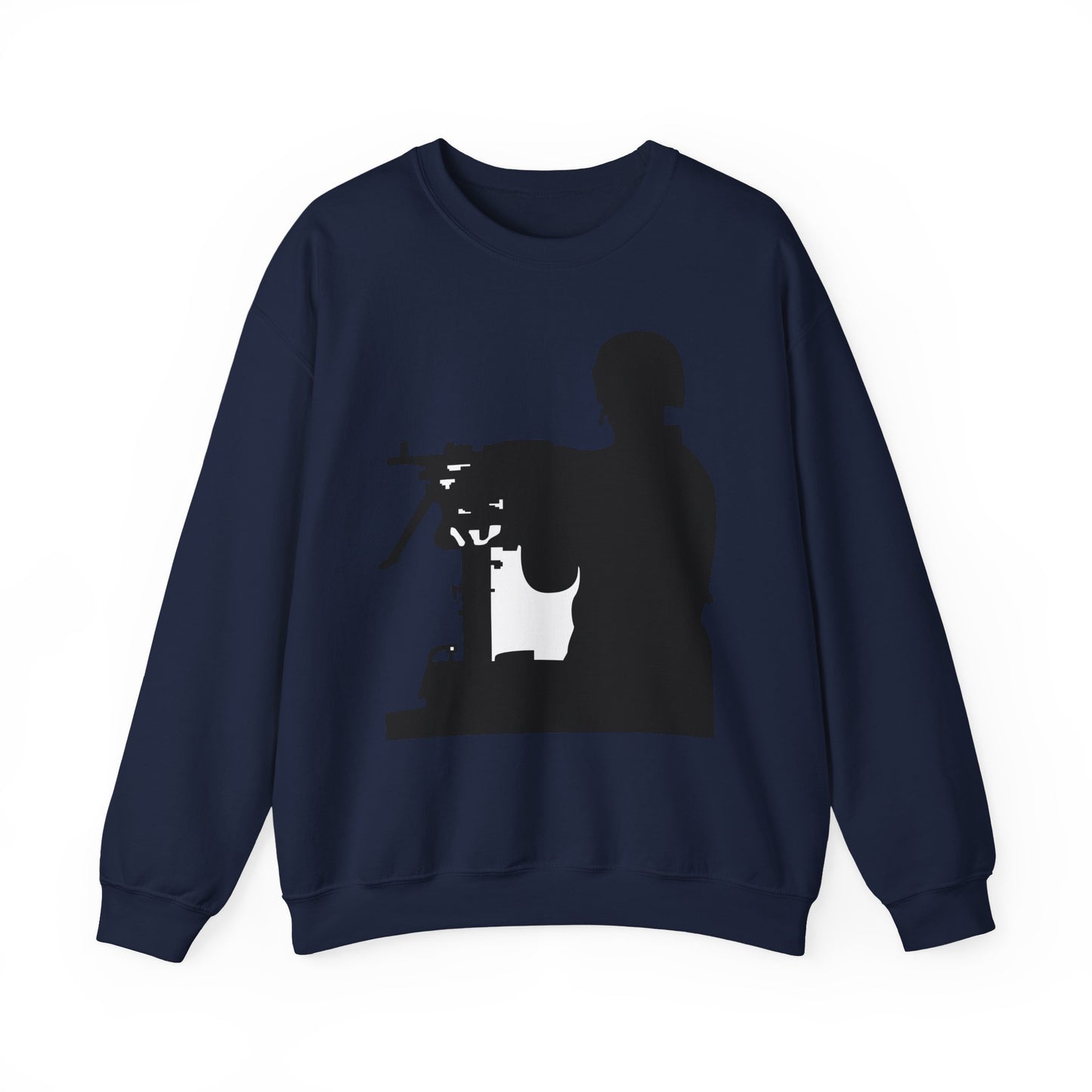 Crewneck Sweatshirt - Army - Soldier - MG Vehicle Mounted - Silhouette X 300