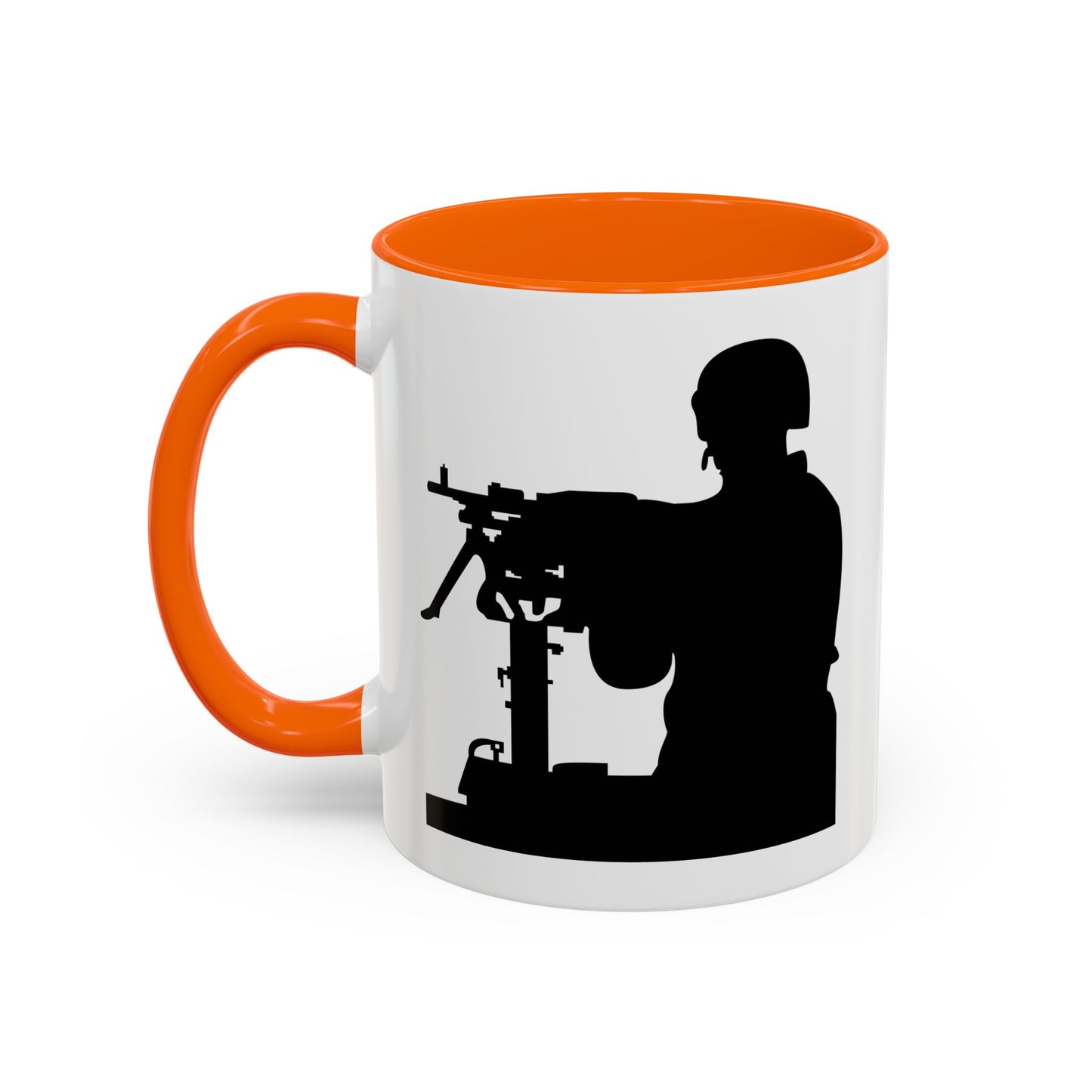 Accent Coffee Mug (11oz & 15oz) - Army - Soldier - MG Vehicle Mounted - Silhouette X 300
