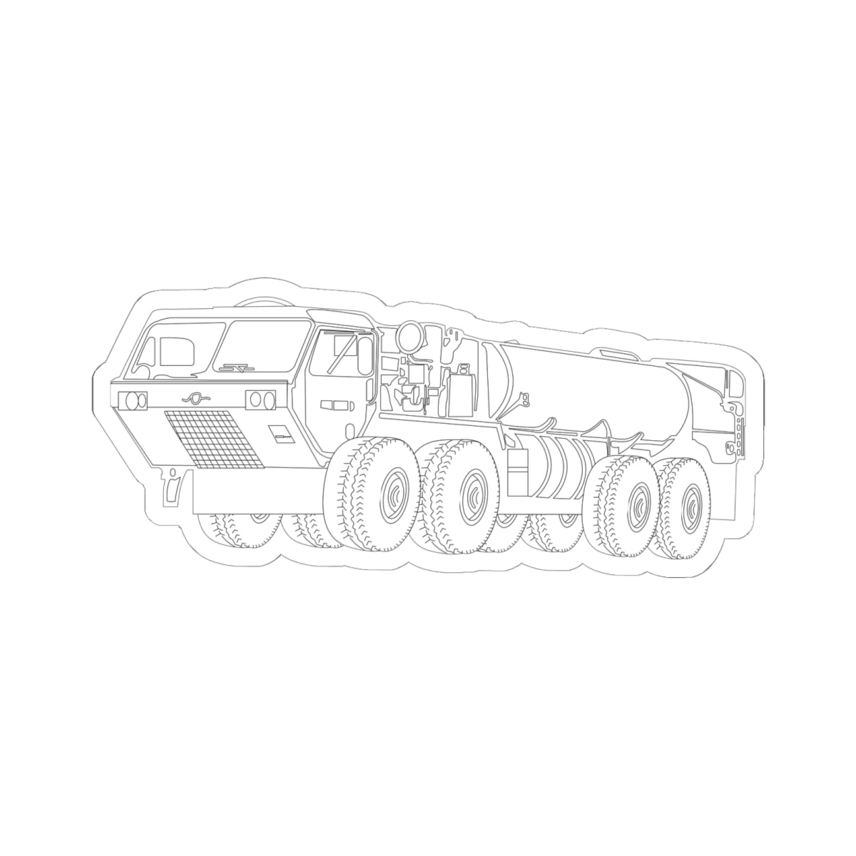 Kiss-Cut Stickers - Vehicle - Fuel Truck - Front Left Oblique X 300