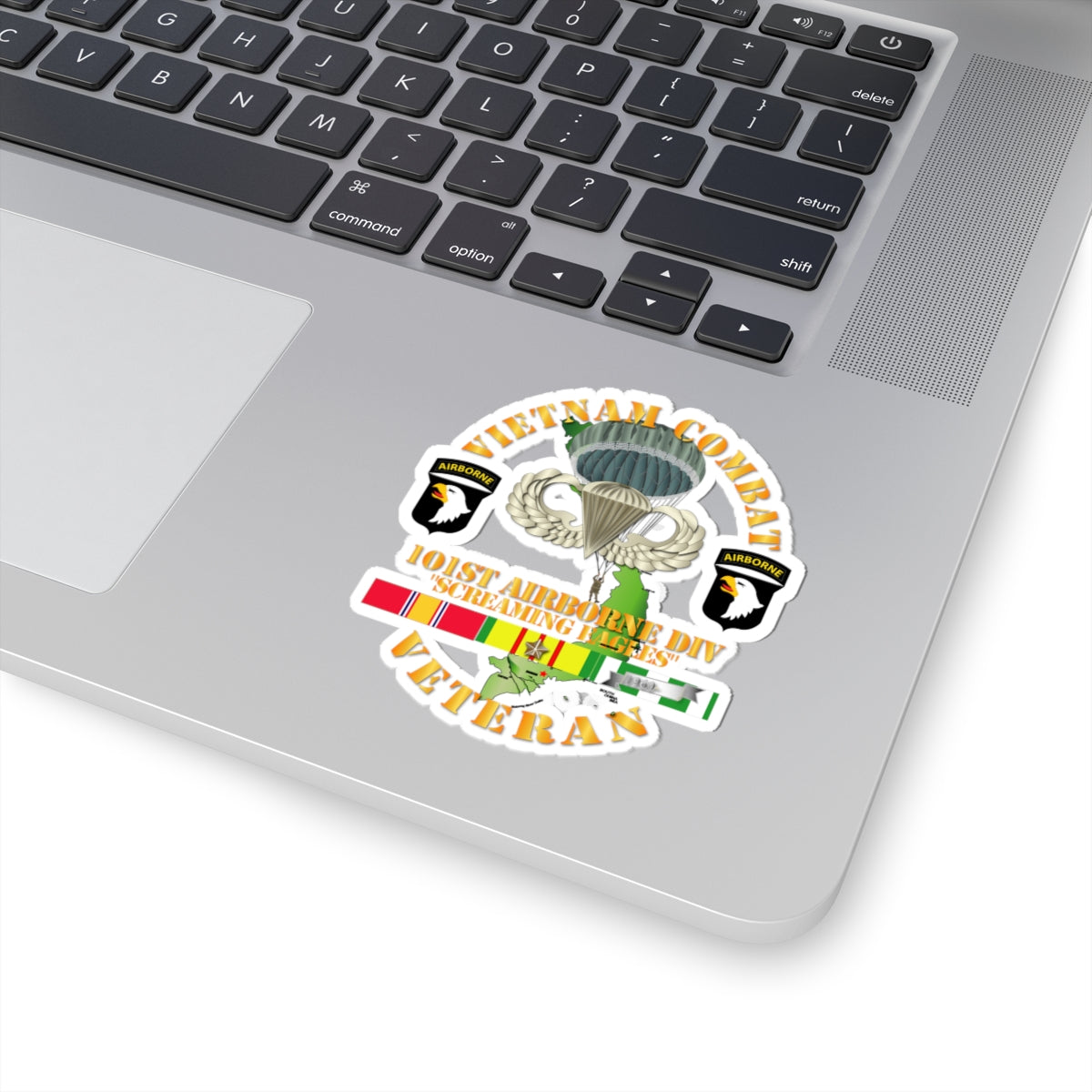 Kiss-Cut Stickers - Vietnam Combat Veteran w 101st Airborne Div SSI V1