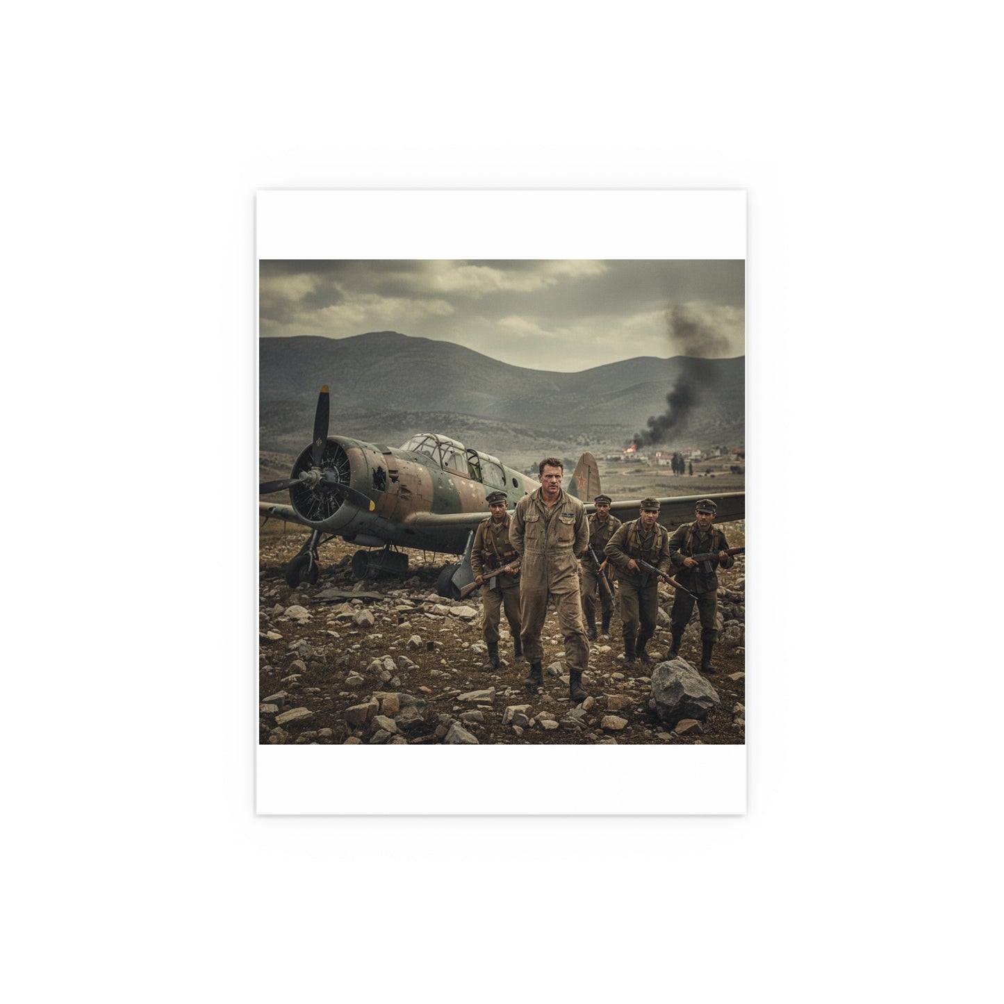 Indoor and Outdoor Silk Posters - U.S. Air Force officer - Captured, KIA, Communist Guerrillas - AT-6 Shotdown - Cold War