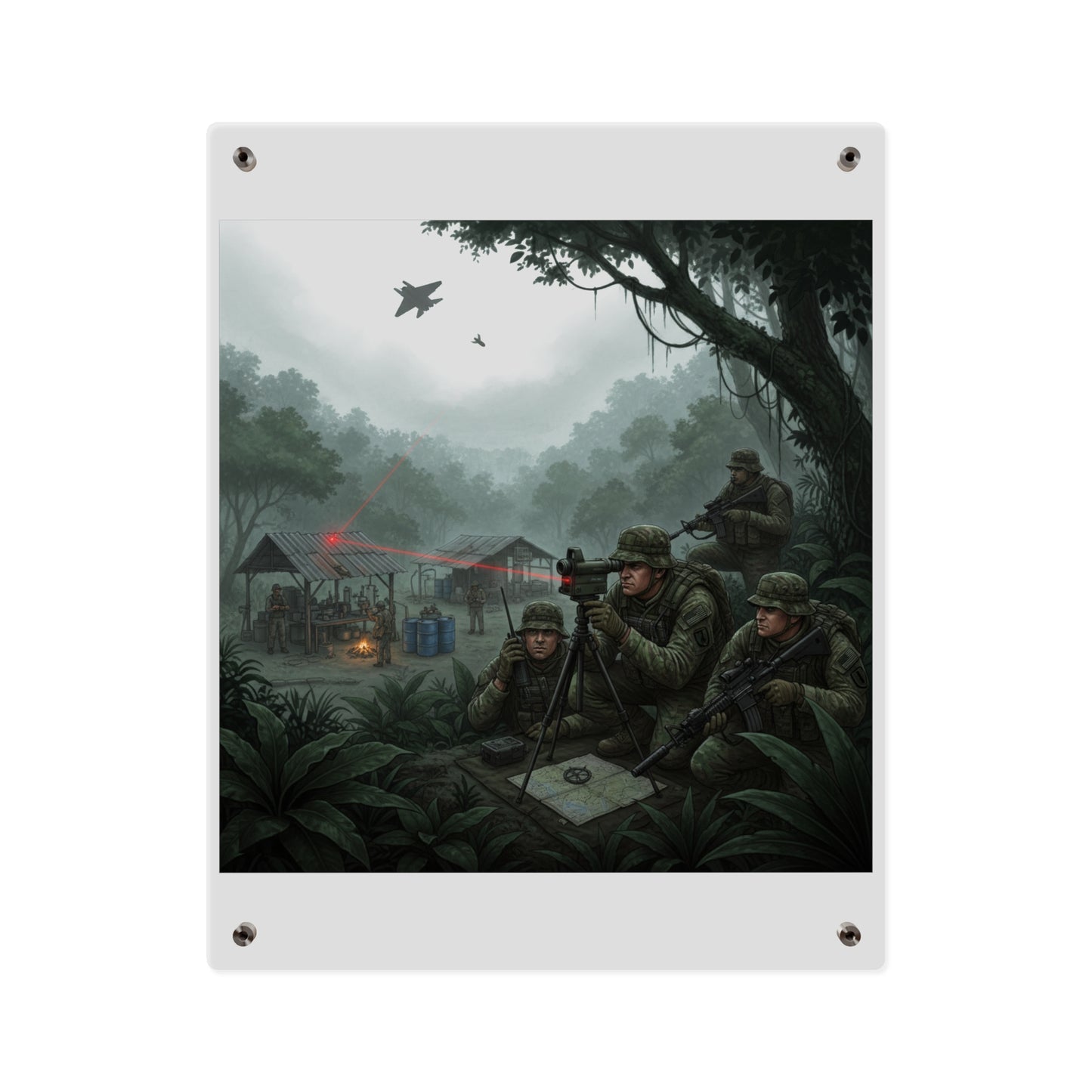 Acrylic Wall Art Panel - SOF Team Hitting a Jungle Drug Lab