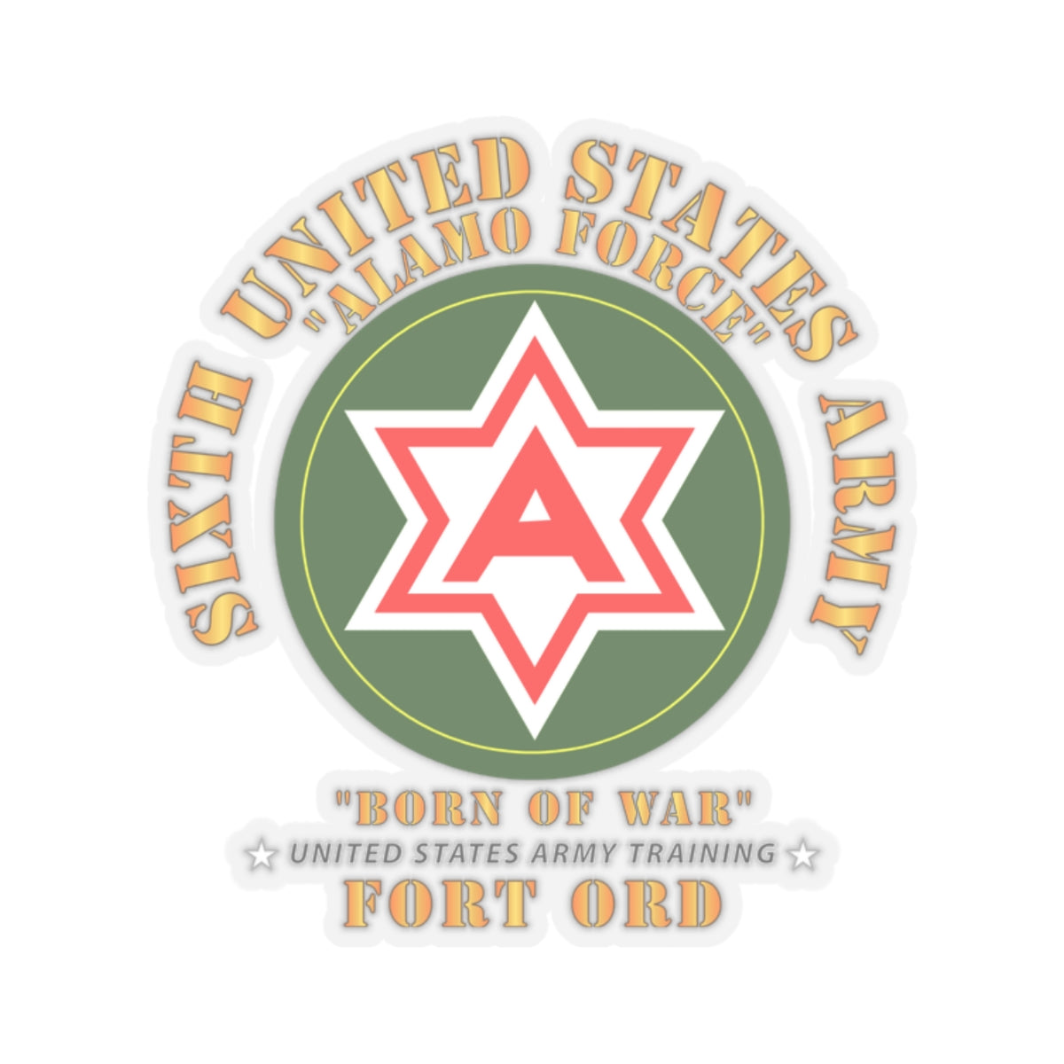Kiss-Cut Stickers - 6th United States Army - Fort Ord