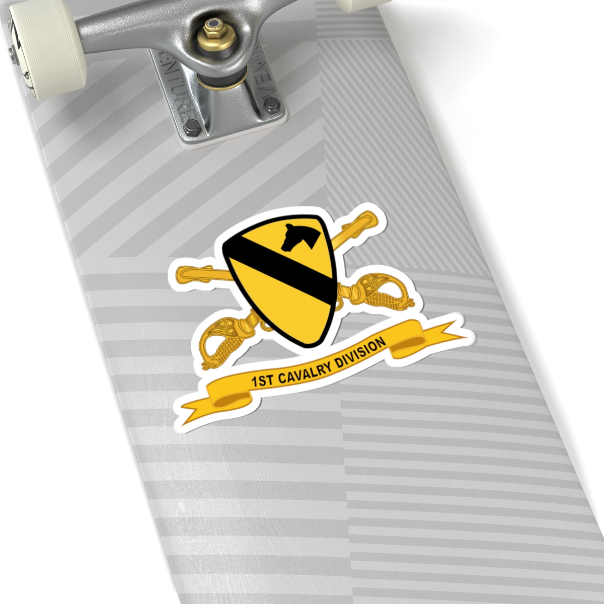 Kiss-Cut Stickers - 1st Cavalry Division - SSI wo White Border w Br - Ribbon