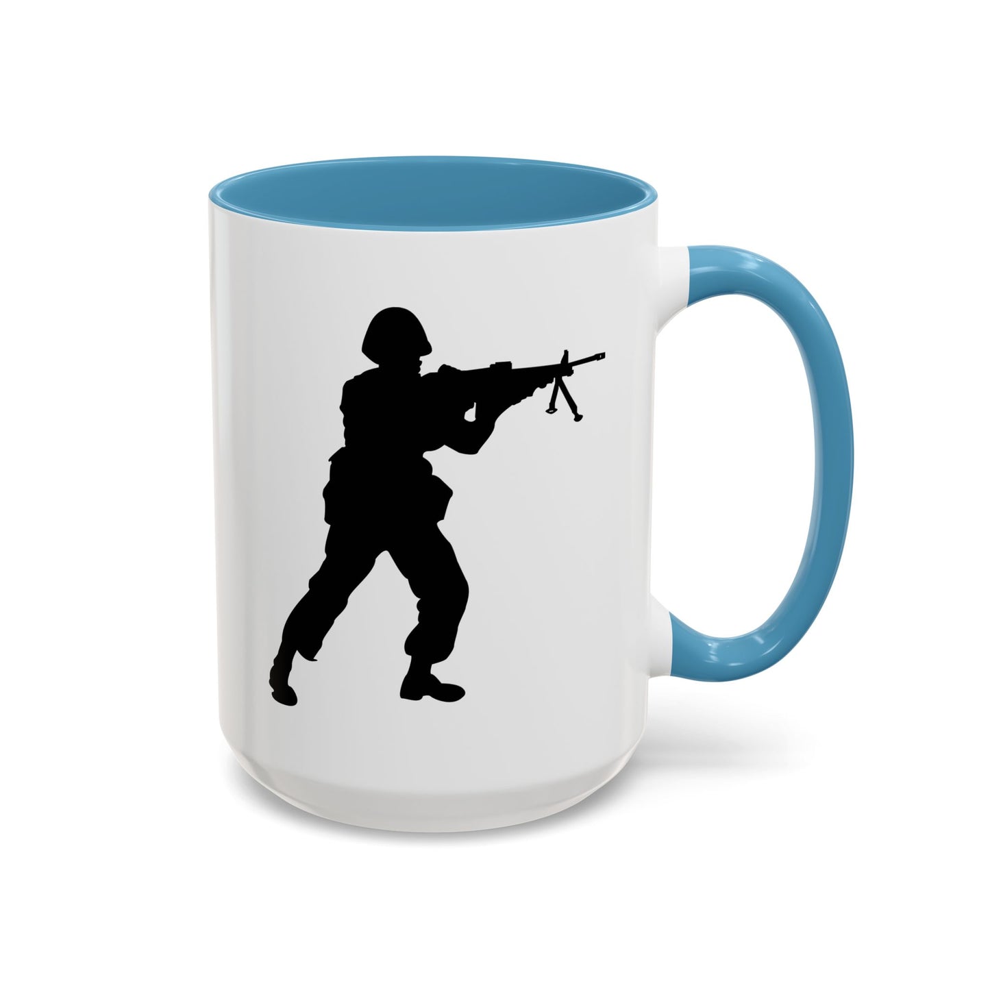 Accent Coffee Mug (11oz & 15oz) - Army - Soldier - MG Assault - Silhouette X 300