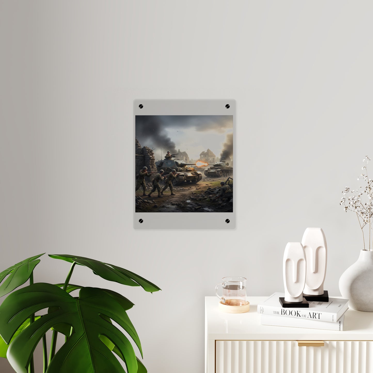 Acrylic Wall Art Panel - Tank Destroyer - M10 Wolverine vs German Panzer Tank