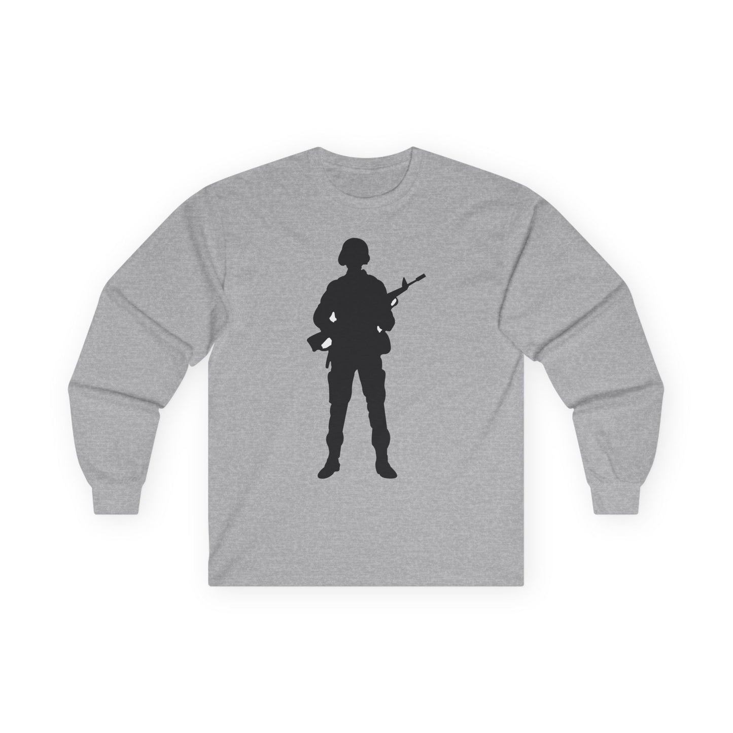 Unisex Ultra Cotton Long Sleeve Tee - Army - Soldier - Silhouette X 300