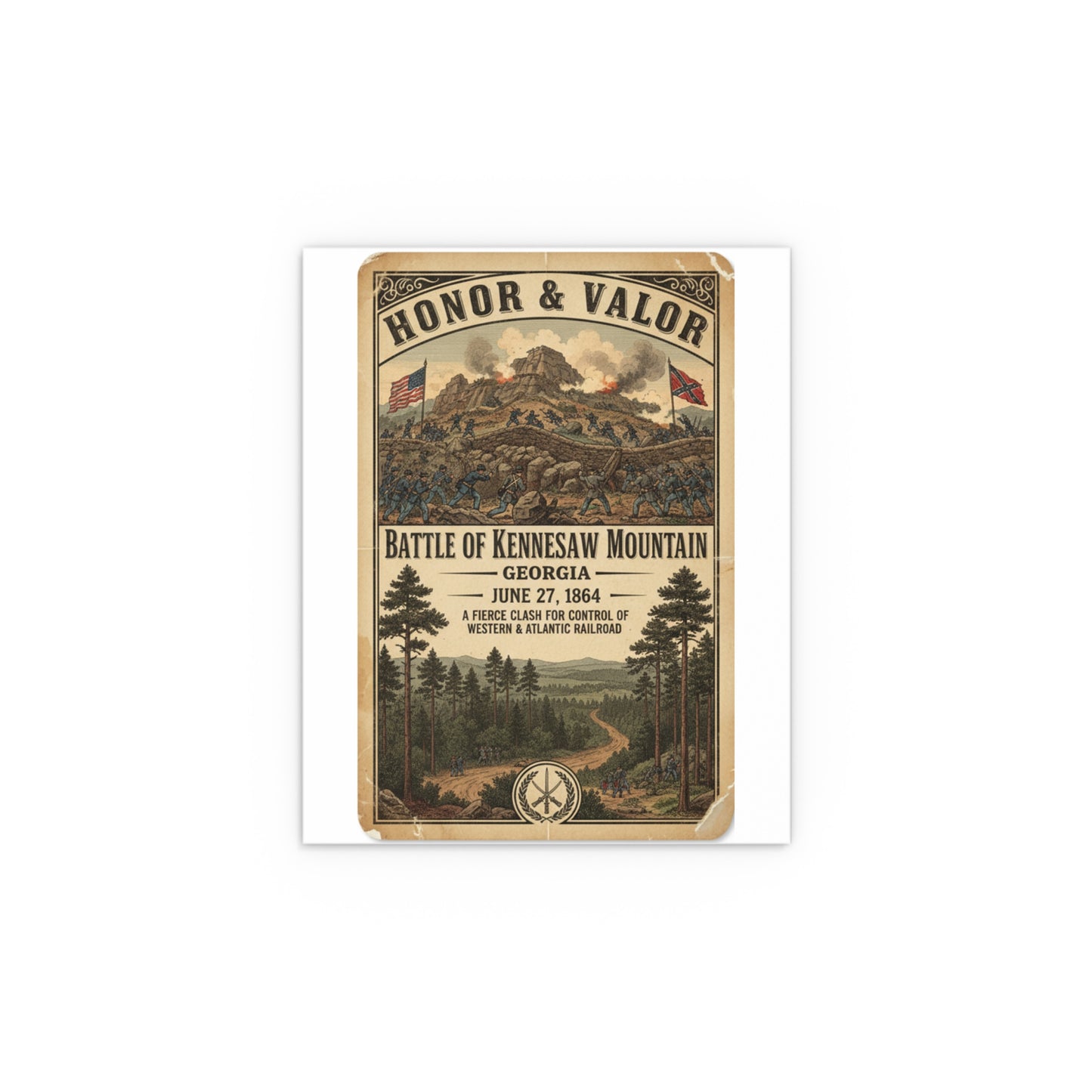 Indoor and Outdoor Silk Posters - Battle of Kennesaw Mountain