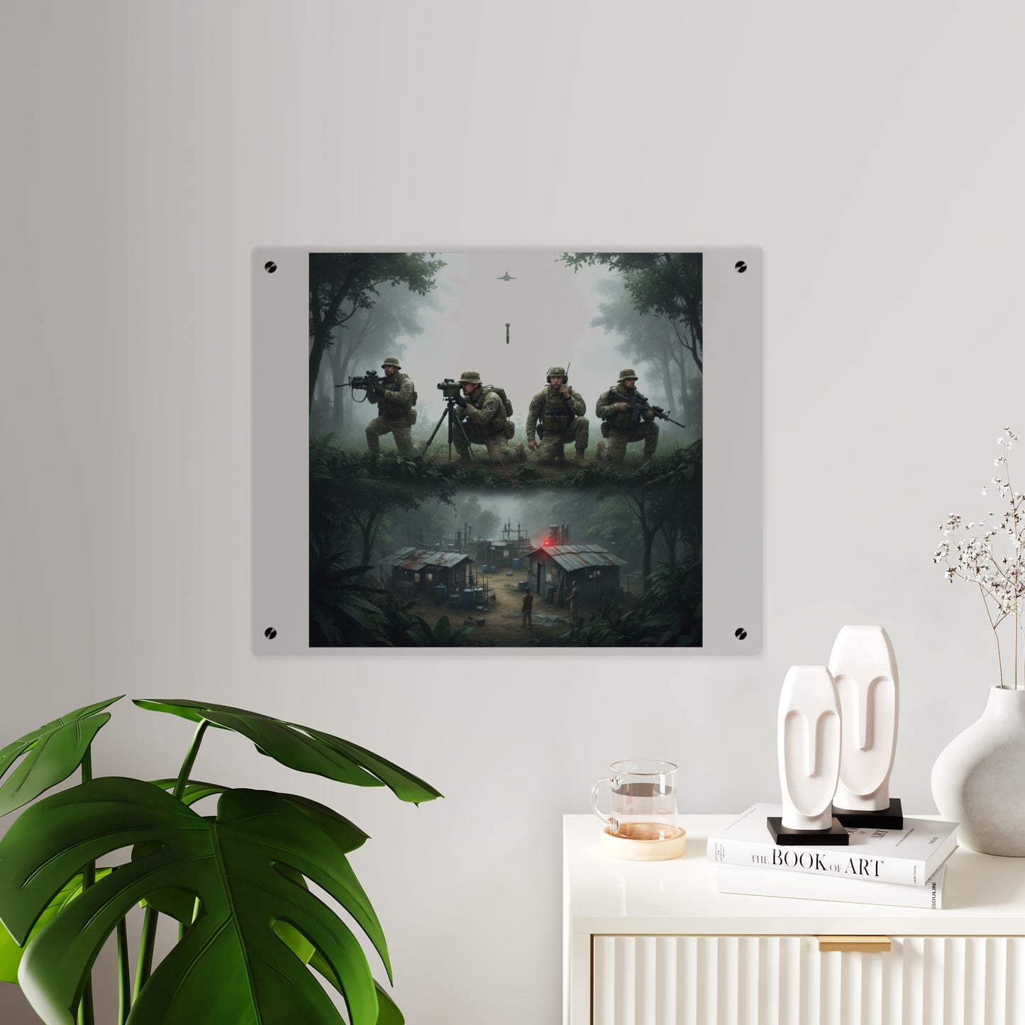 Acrylic Wall Art Panel - Jungle Drug Lab Destruction wo Explosions