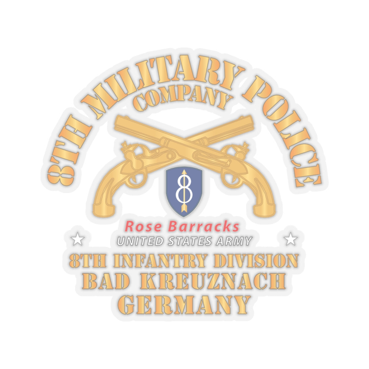Kiss-Cut Stickers - 8th MP Company - 8th ID - Bad Kreuznach Germany