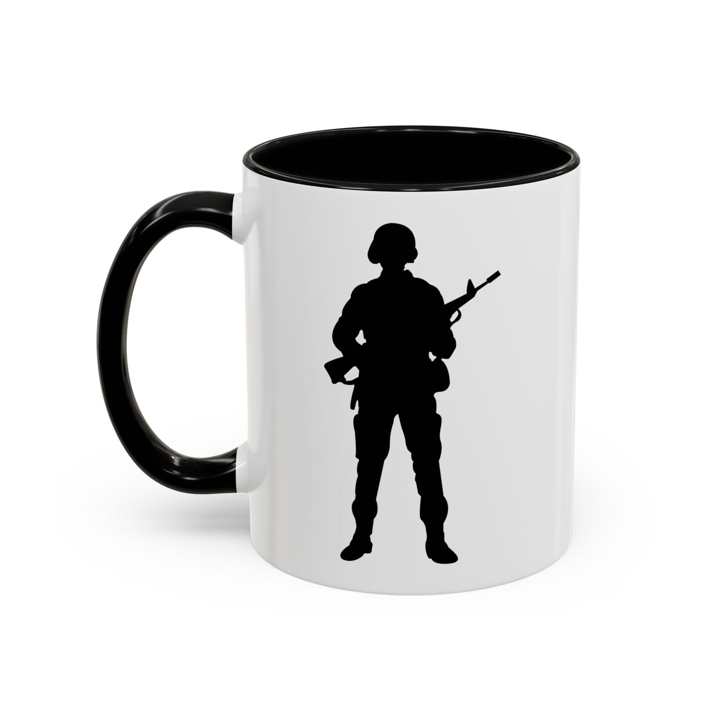 Accent Coffee Mug (11oz & 15oz) - Army - Soldier - Silhouette X 300