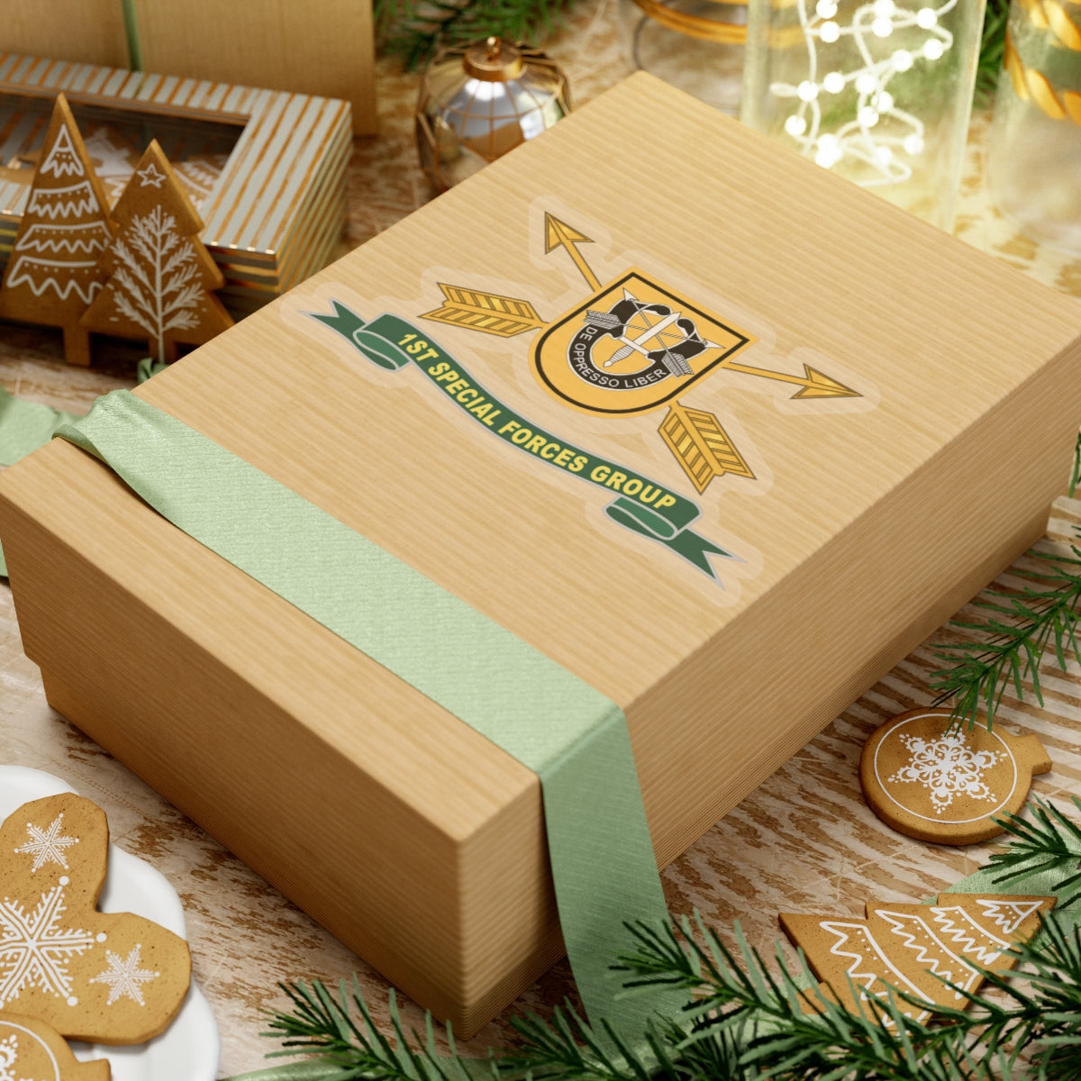 Kiss-Cut Stickers - 1st Special Forces Group - Flash w Br - Ribbon X 300