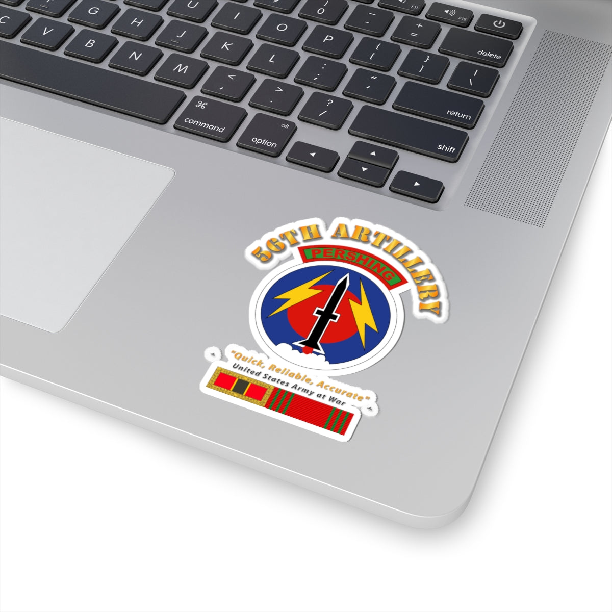 Kiss-Cut Stickers - 56th Artillery - Pershing w Svc Medals