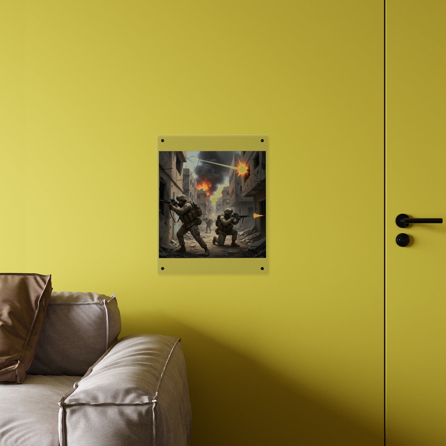 Acrylic Wall Art Panel - Marines in  the 2nd Battle of Fallujah