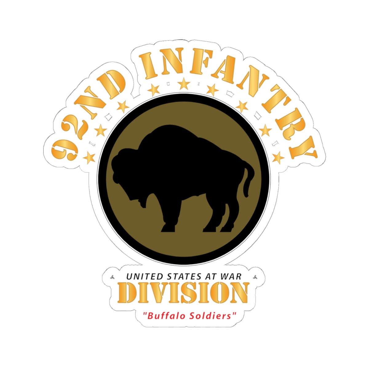 Kiss-Cut Stickers - 92nd Infantry Division - Buffalo Soldiers