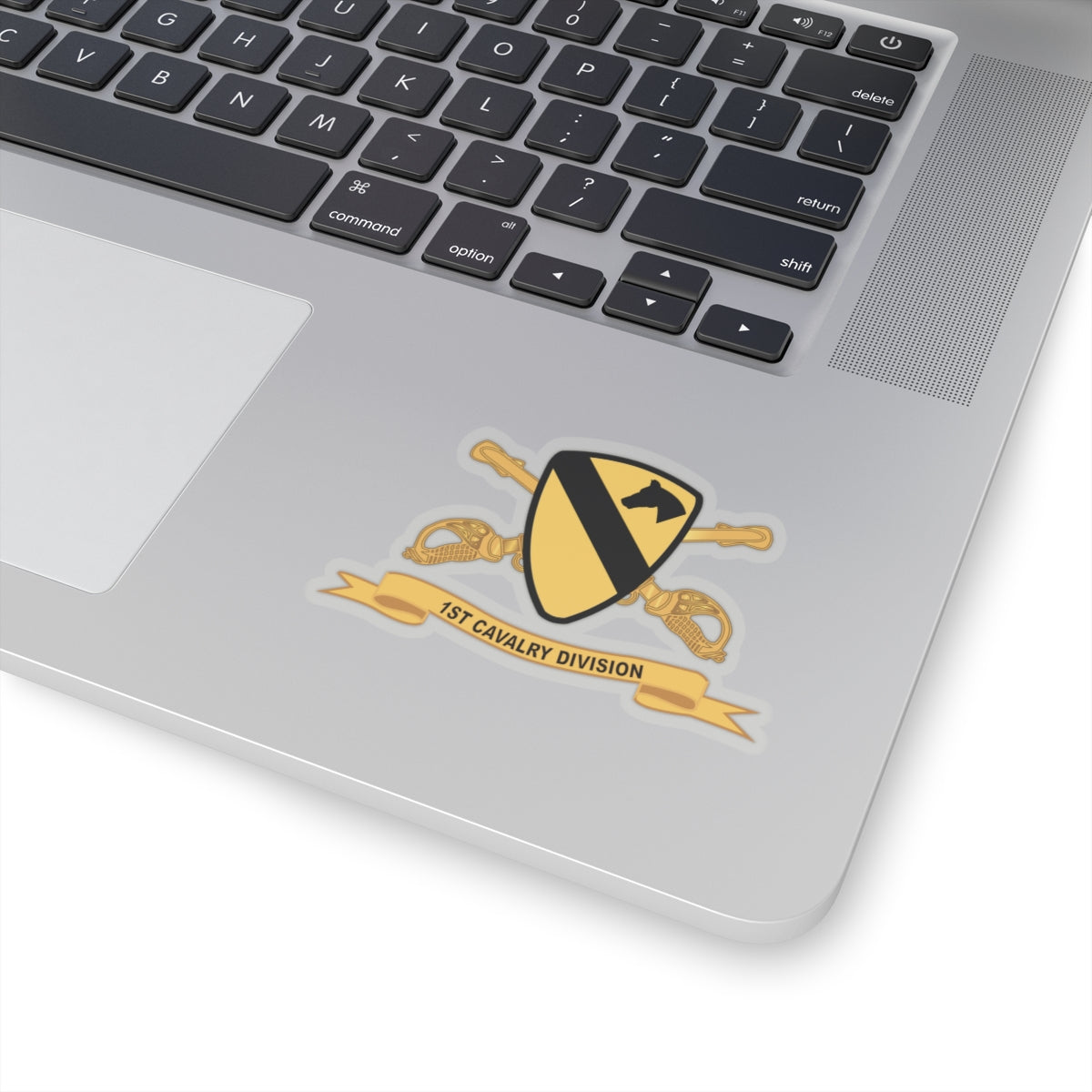 Kiss-Cut Stickers - 1st Cavalry Division - SSI wo White Border w Br - Ribbon