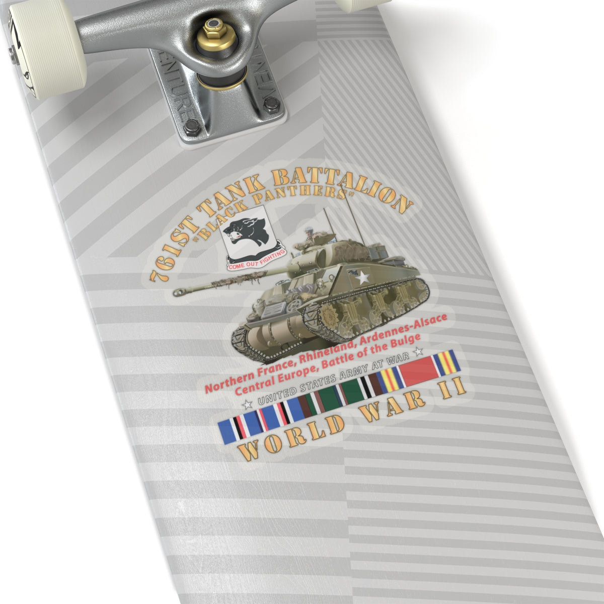 Kiss-Cut Stickers - 761st Tank Battalion - Black Panthers - w Tank WWII EU SVC