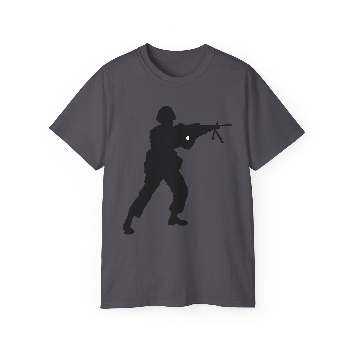 Unisex Ultra Cotton Tee - Army - Soldier - MG Assault - Silhouette X 300
