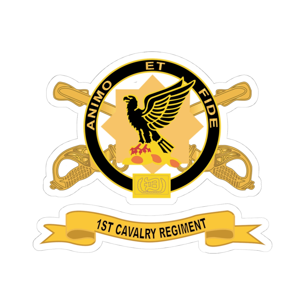 Kiss-Cut Stickers - 1st Cavalry Regiment w Br - Ribbon